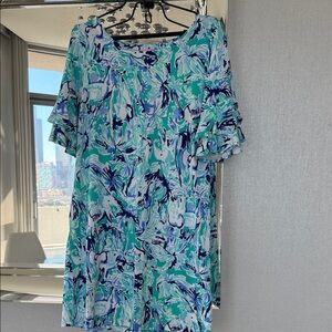 Lilly Pulitzer Tropical Blue and Green Dress